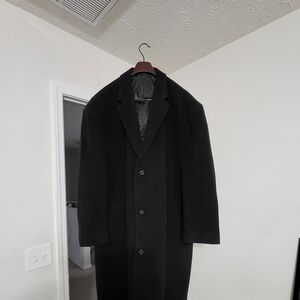 Geoffrey Beene Wool and Cashmere Black Coat Big and Tall size 58L